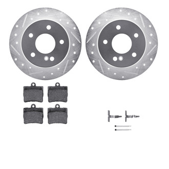 R1 Concepts® - Drilled and Slotted Rear Brake Kit with Euro Ceramic Pads