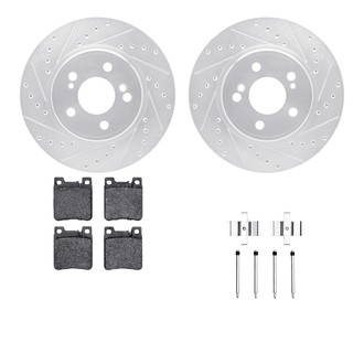 R1 Concepts® - Drilled and Slotted Rear Brake Kit with Euro Ceramic Pads