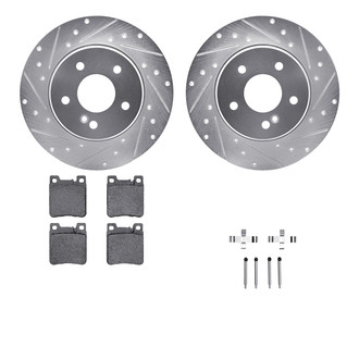 R1 Concepts® - Drilled and Slotted Rear Brake Kit with Euro Ceramic Pads