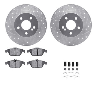 R1 Concepts® - Drilled and Slotted Rear Brake Kit with Euro Ceramic Pads