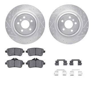 R1 Concepts® - Drilled and Slotted Rear Brake Kit with Euro Ceramic Pads