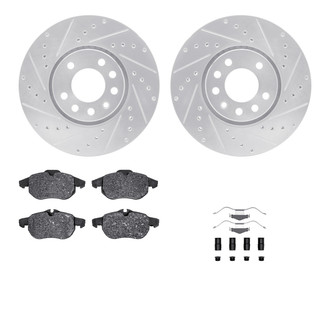 R1 Concepts® - Drilled and Slotted Front Brake Kit with Euro Ceramic Pads