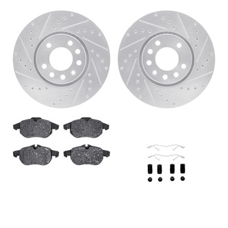 R1 Concepts® - Drilled and Slotted Front Brake Kit with Euro Ceramic Pads