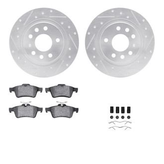 R1 Concepts® - Drilled and Slotted Rear Brake Kit with Euro Ceramic Pads