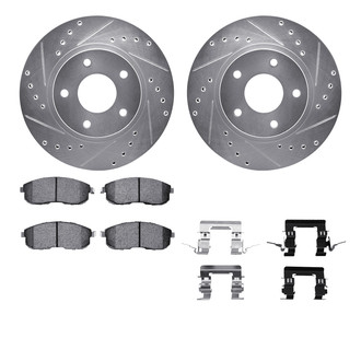 R1 Concepts® - Drilled and Slotted Front Brake Kit with Euro Ceramic Pads