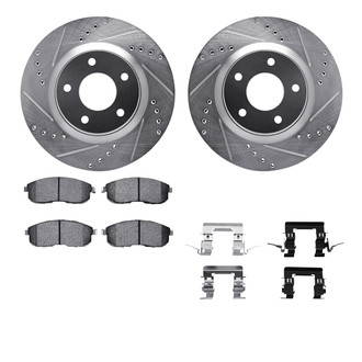 R1 Concepts® - Drilled and Slotted Front Brake Kit with Euro Ceramic Pads