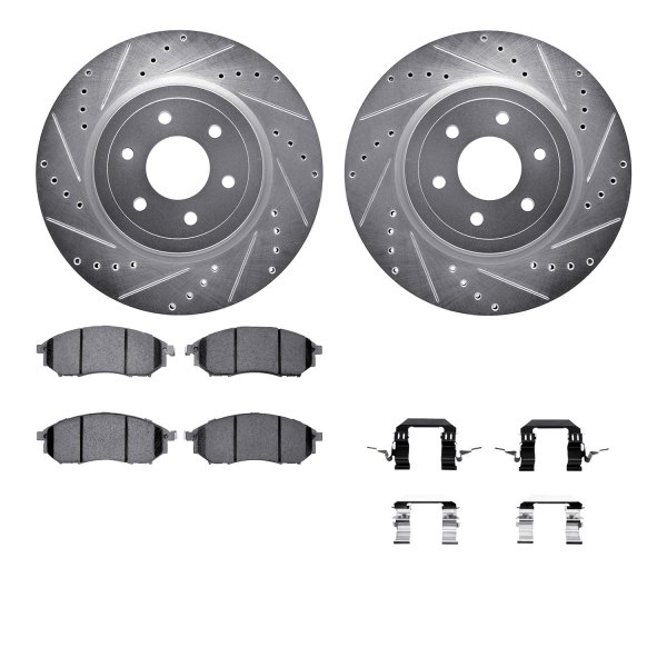  R1 Concepts® - Drilled and Slotted Front Brake Kit with Euro Ceramic Pads