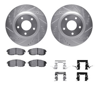 R1 Concepts® - Drilled and Slotted Front Brake Kit with Euro Ceramic Pads