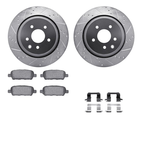  R1 Concepts® - Drilled and Slotted Rear Brake Kit with Euro Ceramic Pads