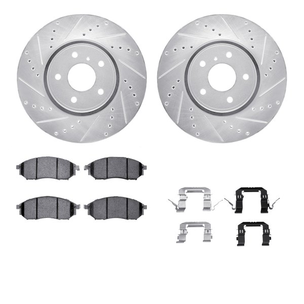  R1 Concepts® - Drilled and Slotted Front Brake Kit with Euro Ceramic Pads