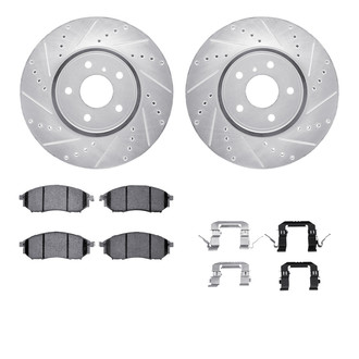 R1 Concepts® - Drilled and Slotted Front Brake Kit with Euro Ceramic Pads
