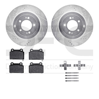 R1 Concepts® - Drilled and Slotted Rear Brake Kit with Euro Ceramic Pads