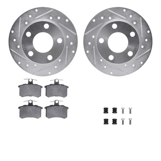 R1 Concepts® - Drilled and Slotted Rear Brake Kit with Euro Ceramic Pads