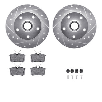 R1 Concepts® - Drilled and Slotted Rear Brake Kit with Euro Ceramic Pads