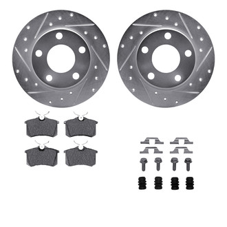 R1 Concepts® - Drilled and Slotted Rear Brake Kit with Euro Ceramic Pads