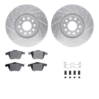 R1 Concepts® - Drilled and Slotted Front Brake Kit with Euro Ceramic Pads