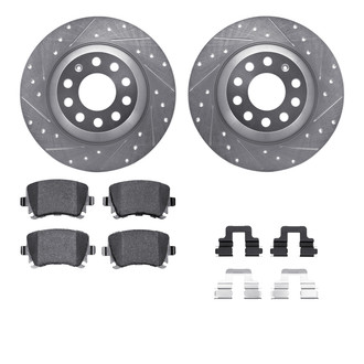 R1 Concepts® - Drilled and Slotted Rear Brake Kit with Euro Ceramic Pads