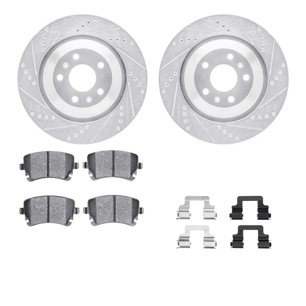  R1 Concepts® - Drilled and Slotted Rear Brake Kit with Euro Ceramic Pads