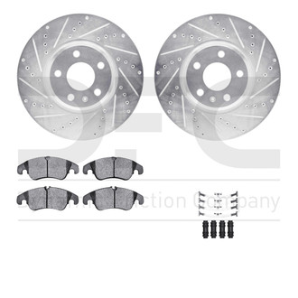 R1 Concepts® - Drilled and Slotted Front Brake Kit with Euro Ceramic Pads