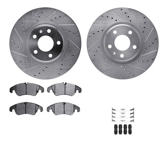 R1 Concepts® - Drilled and Slotted Brake Kit with Euro Ceramic Pads