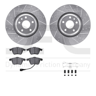 R1 Concepts® - Drilled and Slotted Front Brake Kit with Euro Ceramic Pads