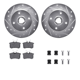 R1 Concepts® - Drilled and Slotted Rear Brake Kit with Euro Ceramic Pads