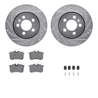 R1 Concepts® - Drilled and Slotted Rear Brake Kit with Euro Ceramic Pads