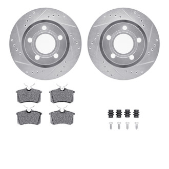 R1 Concepts® - Drilled and Slotted Rear Brake Kit with Euro Ceramic Pads