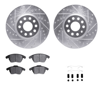 R1 Concepts® - Drilled and Slotted Front Brake Kit with Euro Ceramic Pads