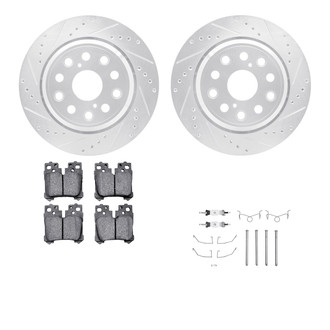 R1 Concepts® - Drilled and Slotted Rear Brake Kit with Euro Ceramic Pads