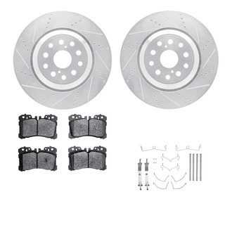 R1 Concepts® - Drilled and Slotted Front Brake Kit with Euro Ceramic Pads
