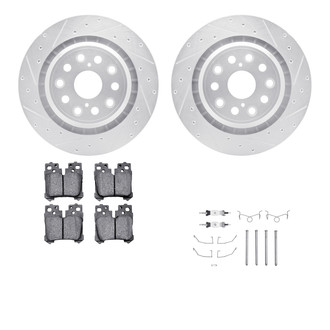 R1 Concepts® - Drilled and Slotted Rear Brake Kit with Euro Ceramic Pads