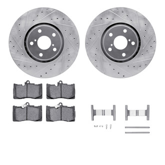 R1 Concepts® - Drilled and Slotted Front Brake Kit with Euro Ceramic Pads
