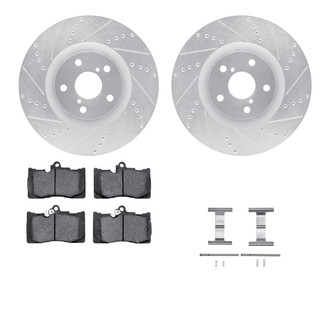 R1 Concepts® - Drilled and Slotted Front Brake Kit with Euro Ceramic Pads