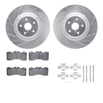 R1 Concepts® - Drilled and Slotted Front Brake Kit with Euro Ceramic Pads