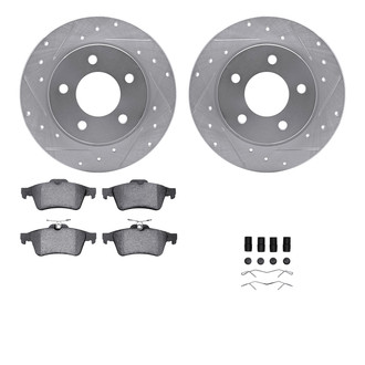 R1 Concepts® - Drilled and Slotted Rear Brake Kit with Euro Ceramic Pads