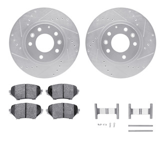 R1 Concepts® - Drilled and Slotted Front Brake Kit with Euro Ceramic Pads