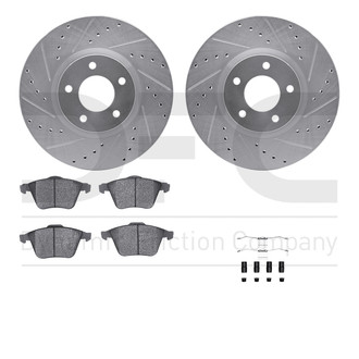 R1 Concepts® - Drilled and Slotted Front Brake Kit with Euro Ceramic Pads