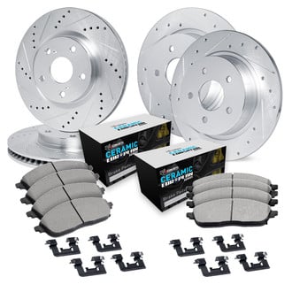R1 Concepts® - Drilled and Slotted Brake Kit with Euro Ceramic Pads