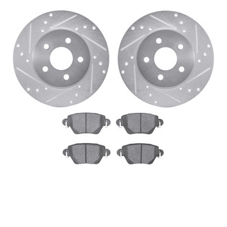 R1 Concepts® - Drilled and Slotted Rear Brake Kit with Euro Ceramic Pads