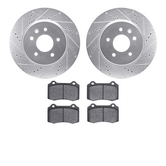 R1 Concepts® - Drilled and Slotted Rear Brake Kit with Euro Ceramic Pads