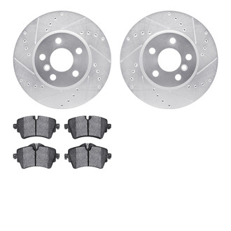 R1 Concepts® - Drilled and Slotted Front Brake Kit with Euro Ceramic Pads