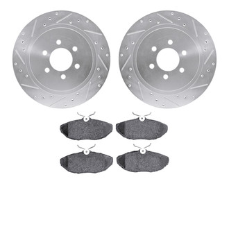 R1 Concepts® - Drilled and Slotted Rear Brake Kit with Euro Ceramic Pads