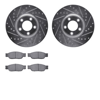R1 Concepts® - Drilled and Slotted Front Brake Kit with Euro Ceramic Pads