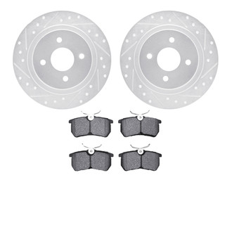 R1 Concepts® - Drilled and Slotted Rear Brake Kit with Euro Ceramic Pads