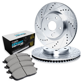 R1 Concepts® - Drilled and Slotted Brake Kit with Euro Ceramic Pads