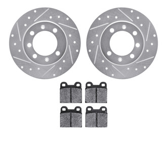 R1 Concepts® - Drilled and Slotted Rear Brake Kit with Euro Ceramic Pads