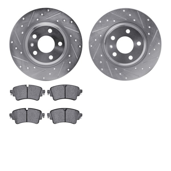  R1 Concepts® - Drilled and Slotted Rear Brake Kit with Euro Ceramic Pads