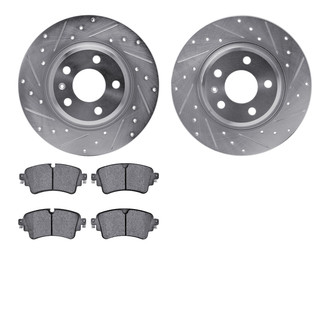 R1 Concepts® - Drilled and Slotted Rear Brake Kit with Euro Ceramic Pads