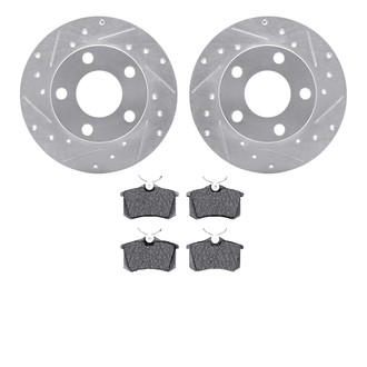 R1 Concepts® - Drilled and Slotted Rear Brake Kit with Euro Ceramic Pads